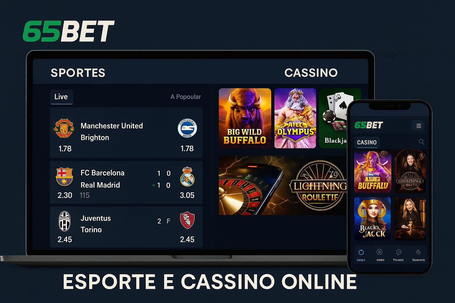 Apostas esportivas no cassino online 65BET